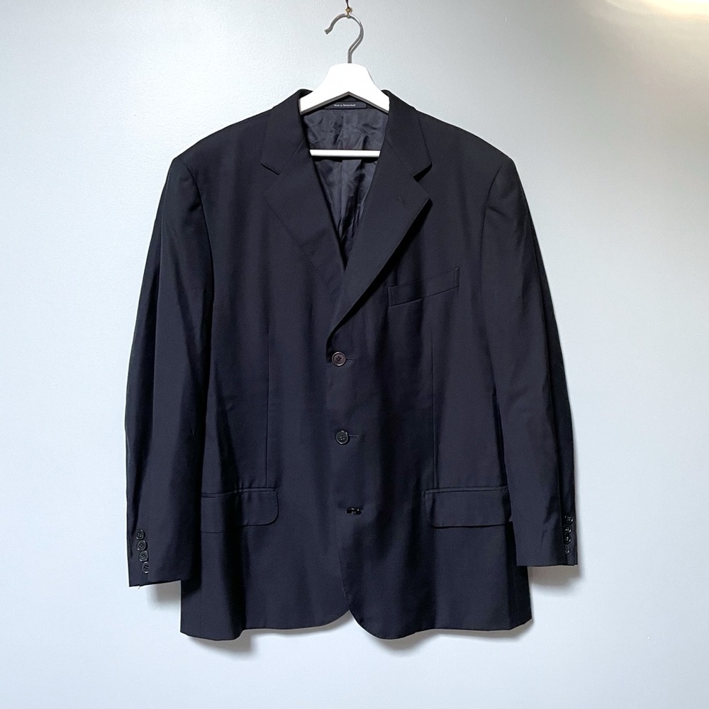Ermenegildo Zegna Navy Blue Wool Blazer - Luxury Italian Tailoring, Men's 52R